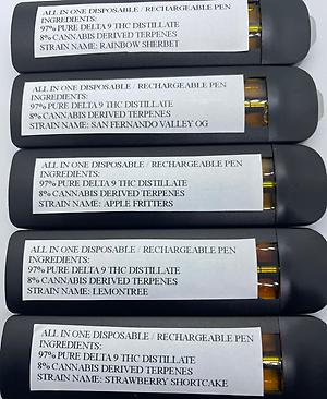 All in one rechargeable / disposable Delta 9 THC pens