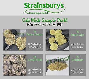 ❂ Cali Mids SAMPLE PACK 4x 1g Strains ❂