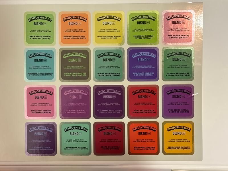 Premium THC Disposables Menu