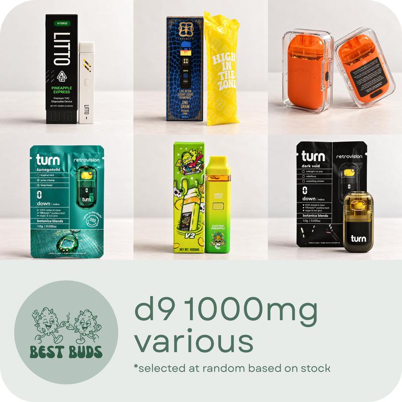 Various D9 1000mg Pens