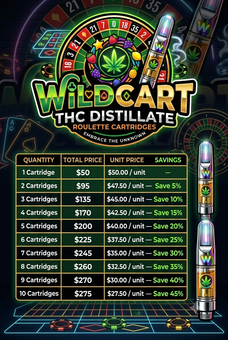 THC Distillate Roulette Cartridges - 510 Vape