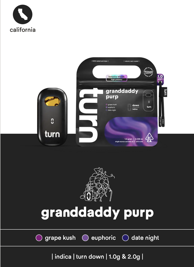 *genuine* turn 1g botanica blends dispossable thc vape
