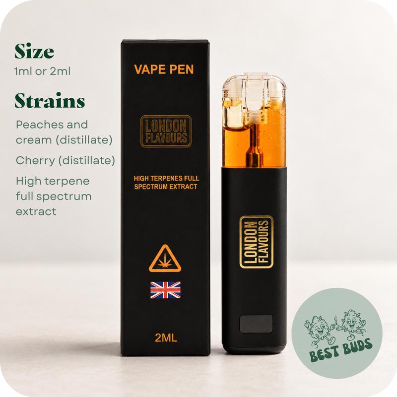 Premium HTFSE or Distillate Vapes (London Flavours)