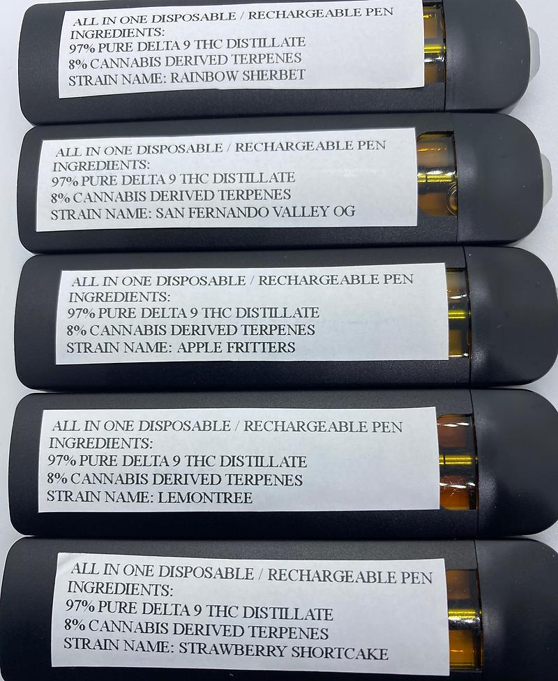 All in one rechargeable / disposable Delta 9 THC pens