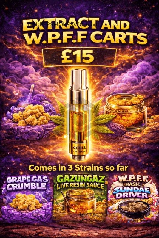 🇺🇸💨🌟 £15/ 1ML CCELL CARTS 🌿 | EXTRACT & W.P.F.F.