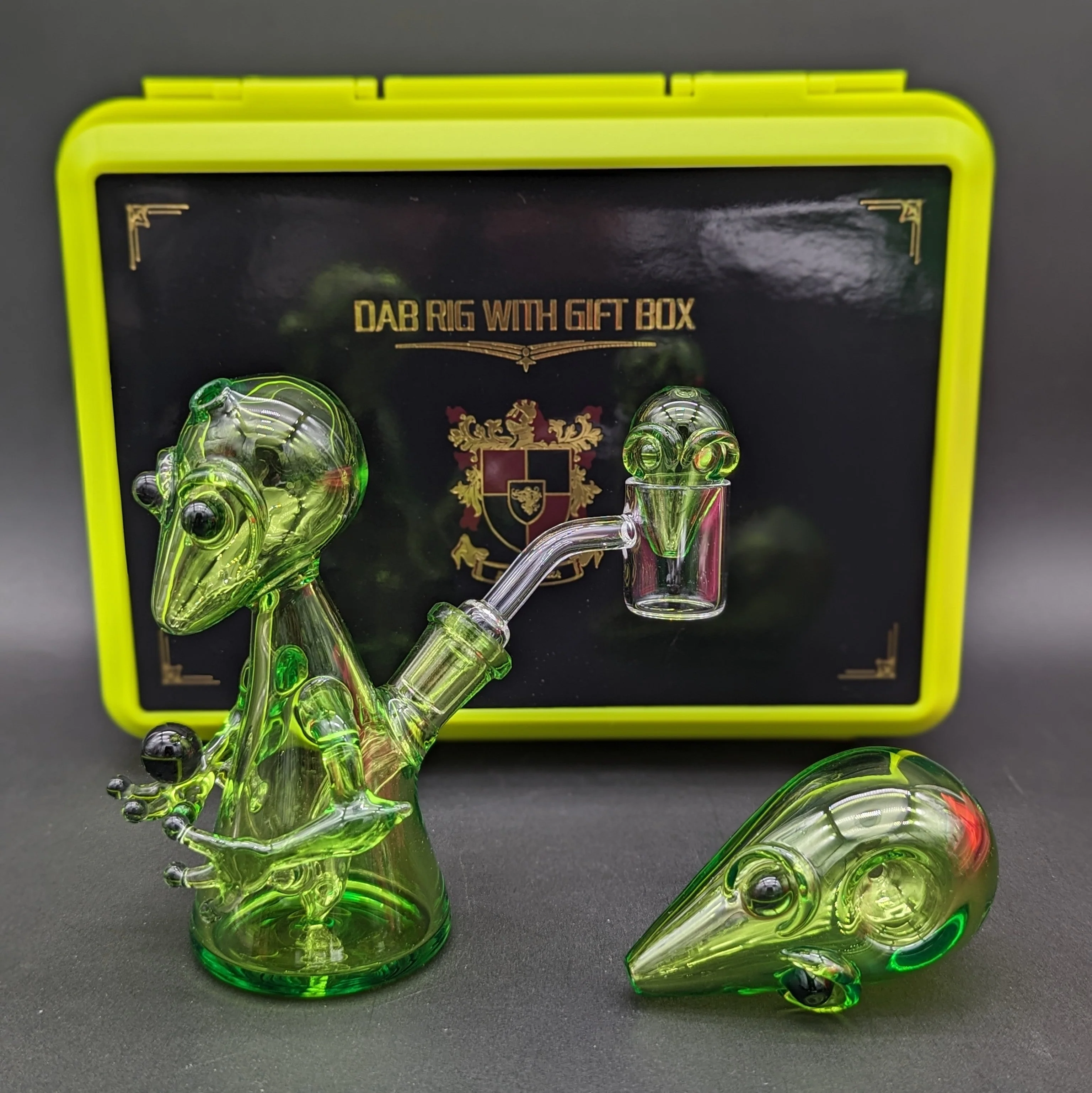 Green Alien Dab Rig Gift Set 14mm by Phoenix Glass