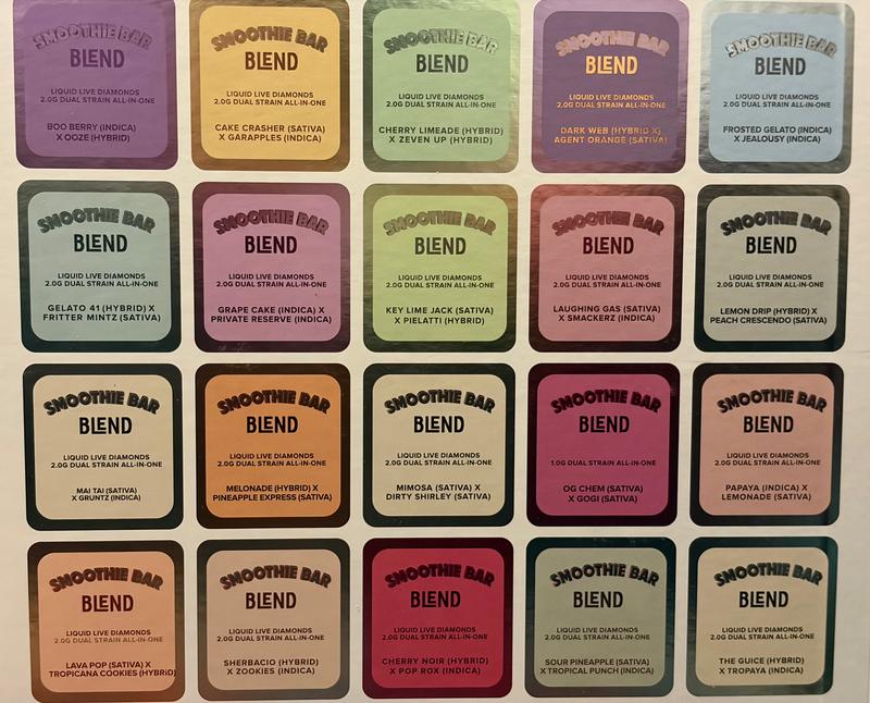 Premium THC Disposables Menu