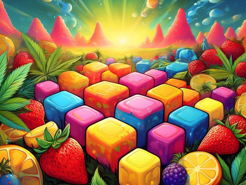 High Strength THC Infused Gummie Cubes 70mgs