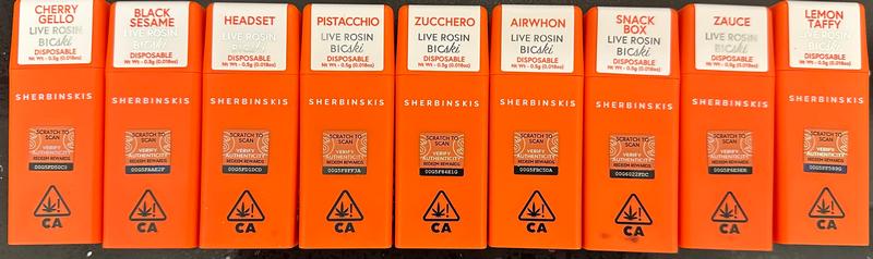 Premium THC Disposables Menu